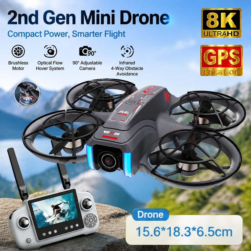 Drone Camera Night Vision - Nieuwe 2e generatie AE21 GPS Drone